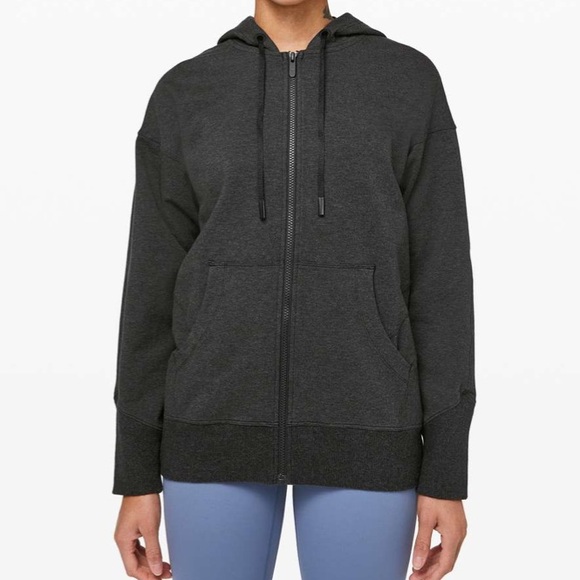 lululemon athletica Sweaters - Lululemon Ready to Roll Hoodie Heathered Black Size 8
